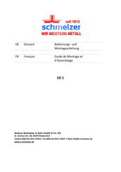 schmelzer ED 1 Guide De Montage Et D'assemblage