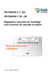 Okofen PM 2940/45 C 3 Serie Mode D'emploi Pour L'utilisateur