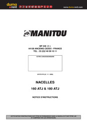 Manitou NACELLES 160 ATJ Notice D'instructions