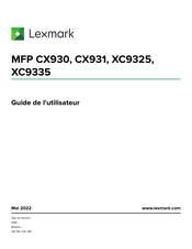 Lexmark CX930 Guide De L'utilisateur