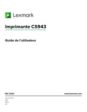 Lexmark CS943 Guide De L'utilisateur