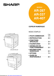 Sharp AR-337 Mode D'emploi