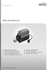 Wilo DrainLift Con Notice De Montage Et De Mise En Service