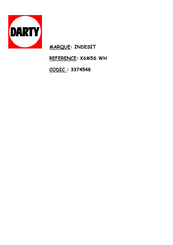 Indesit K6M5 /F Instructions Pour L'installation Et L'emploi