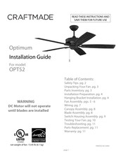 Craftmade OPT52 Guide D'installation