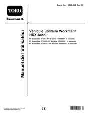 Toro Workman HDX-Auto Manuel De L'utilisateur