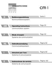 HumanTechnik CM-1 Mode D'emploi