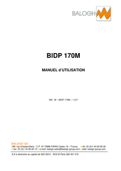 Balogh BIDP 170M Manuel D'utilisation