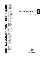 Behringer Virtualizer Pro DSP1000P Notice D'utilisation