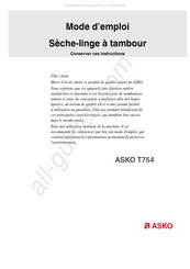 Asko T754 Mode D'emploi