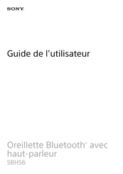 Sony SBH56 Guide De L'utilisateur