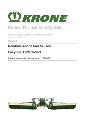 Krone EasyCut B 950 Collect Notice D'utilisation Originale