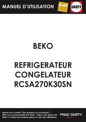 Beko RCSA270K30SN Notice D'utilisation
