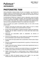 palintest 7500 Manuel D'instructions