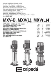 Calpeda MXV4 Instructions Pour L'utilisation