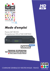 CGV Premio SAT HD-W3 Mode D'emploi