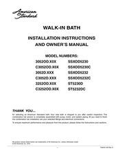 American Standard ST5230D ST5232DC Instructions D'installation Et Manuel Du Propriétaire