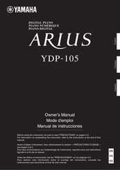Yamaha ARIUS YDP-105 Mode D'emploi