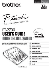 Brother P-touch PT-2700 Guide De L'utilisateur