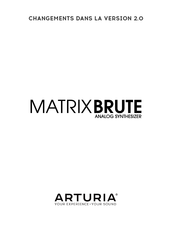 Arturia MATRIX BRUTE Mode D'emploi