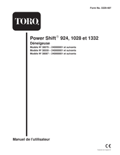 Toro Power Shift 924 Manuel De L'utilisateur