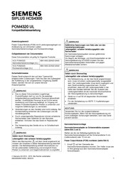 Siemens POM4320 UL Notice De Service