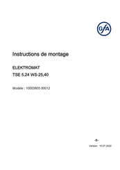 Gfa ELEKTROMAT TSE 5.24 WS-25,40 Instructions De Montage