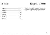 Sony Ericsson HBH-65 Manuel D'utilisation