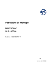 Gfa ELEKTROMAT SI 17.15-30,00 Instructions De Montage