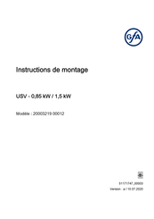 GFA USV-0,85 kW Instructions De Montage