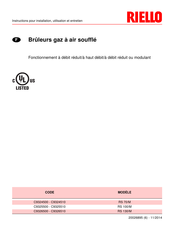 Riello RS 130/M Instructions Pour Installation, Utilisation Et Entretien