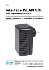 Elsner Interface WLAN SOL Données Techniques Et Indications D'installation