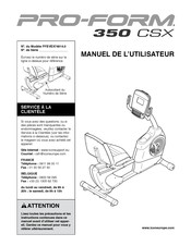 Pro-Form 350 CSX Manuel De L'utilisateur