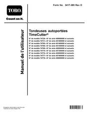Toro TimeCutter 74778 Manuel De L'utilisateur