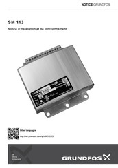 Grundfos SM 113 Notice D'installation Et De Fonctionnement