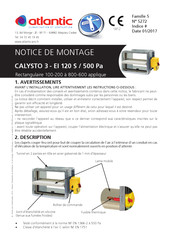 Atlantic CALYSTO 3 - EI 120 S / 500 Pa Notice De Montage