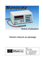 Metro Monocote Notice D'utilisation
