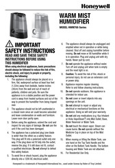 Honeywell HWM705 Série Instructions De Sécurité