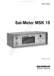 Kathrein Sat-Meter MSK 15 Mode D'emploi