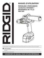 RIDGID R8411503 Manuel D'utilisation