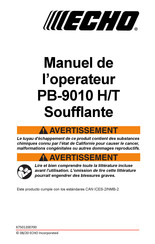 Echo PB-9010 H Manuel De L'opérateur