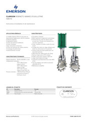 Emerson CLARKSON 952 Instructions D'installation Et De Maintenance