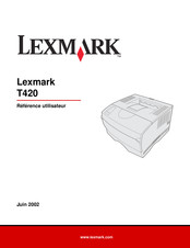Lexmark T420 Guide De Référence Utilisateur