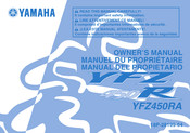 Yamaha YFM250RZ 2010 Manuel Du Propriétaire