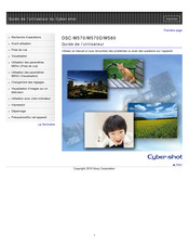 Sony Cyber-shot DSC-W570D Guide De L'utilisateur