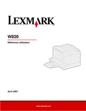 Lexmark W820 Mode D'emploi