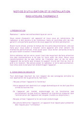 GLASSOLUTIONS THERMOVIT Notice D'utilisation Et D'installation