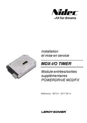 Nidec LEROY-SOMER MDX-I/O TIMER Installation Et Mise En Service