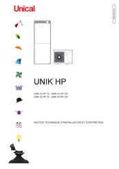 Unical UNIK 35 HP 70 Notice Technique D'installation Et D'entretien