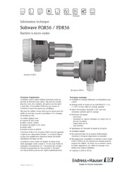 Endress+Hauser Soliwave FDR56 Information Technique